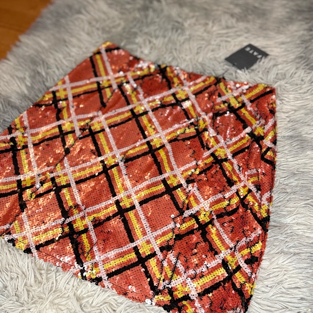 Fate Red and Black Sequin Skirt